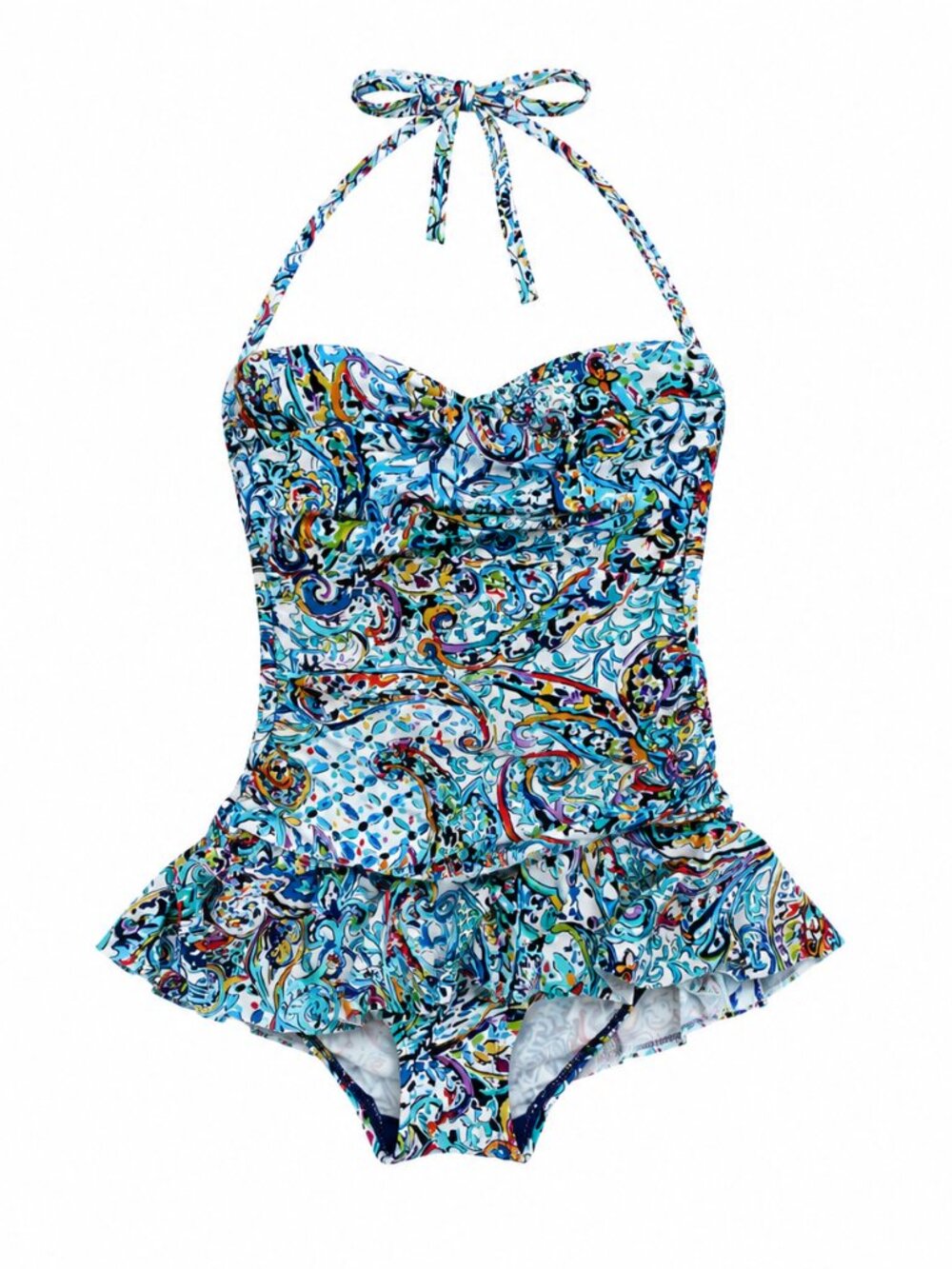 Lauren Ralph Lauren Paisley Swimdress One Piece Swimsuit Size 6 Slimming Underwi